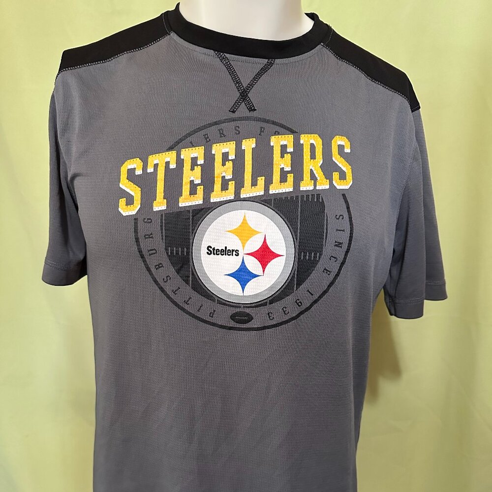 Pittsburgh Steelers Men's Gray Athletic Shirt Medium Polyester